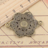 10pcs Charms flower link connector 40x28mm Tibetan Bronze Silver Color Pendants Antique Jewelry Making DIY Handmade Craft