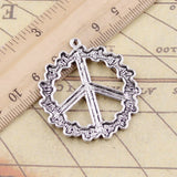 10pcs Charms flower peace symbol 41x38mm Tibetan Silver Color Pendants Antique Jewelry Making DIY Handmade Craft