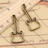 10pcs Charms hollow guitar 40x17mm Tibetan Bronze Silver Color Pendants Antique Jewelry Making DIY Handmade Craft