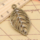 10pcs Charms hollow tree leaf 49x26mm Tibetan Bronze Silver Color Pendants Antique Jewelry Making DIY Handmade Craft