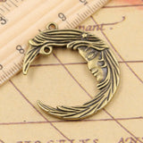 10pcs Charms man in the moon face 38x32mm Tibetan Bronze Silver Color Pendants Antique Jewelry Making DIY Handmade Craft