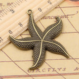 10pcs Charms marine starfish 50x43mm Tibetan Bronze Silver Color Pendants Antique Jewelry Making DIY Handmade Craft