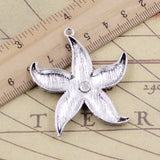 10pcs Charms marine starfish 50x43mm Tibetan Bronze Silver Color Pendants Antique Jewelry Making DIY Handmade Craft