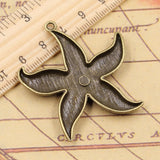 10pcs Charms marine starfish 50x43mm Tibetan Bronze Silver Color Pendants Antique Jewelry Making DIY Handmade Craft
