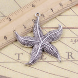 10pcs Charms marine starfish 50x43mm Tibetan Bronze Silver Color Pendants Antique Jewelry Making DIY Handmade Craft