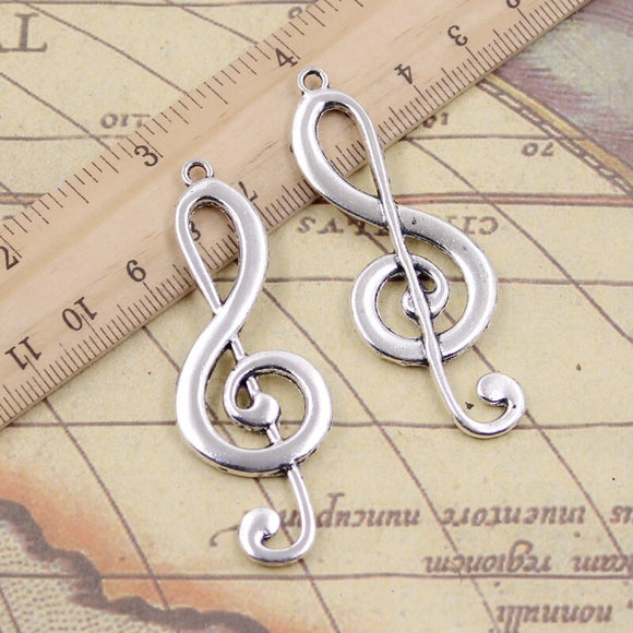 10pcs Charms musical note 60x21mm Tibetan Silver Color Pendants Antique Jewelry Making DIY Handmade Craft