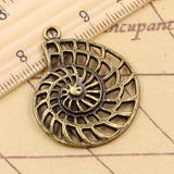 10pcs Charms ocean conch shell 35x28mm Tibetan Bronze Silver Color Pendants Antique Jewelry Making DIY Handmade Craft