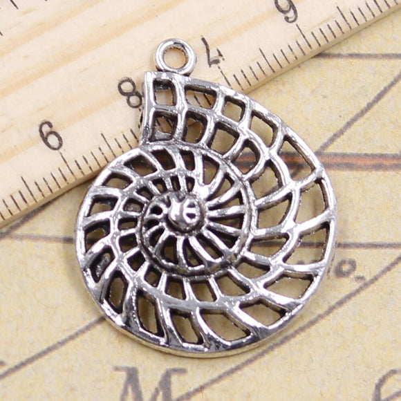 10pcs Charms ocean conch shell 35x28mm Tibetan Bronze Silver Color Pendants Antique Jewelry Making DIY Handmade Craft