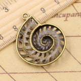 10pcs Charms ocean conch shell 35x28mm Tibetan Bronze Silver Color Pendants Antique Jewelry Making DIY Handmade Craft