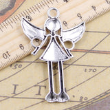 10pcs Charms praying angel Girl 59x40mm Antique Silver Color DIY Retro Jewelry Accessories Zinc Alloy Antique Bronze Making EF3834