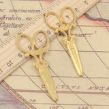 10pcs Charms sewing scissors 61x25mm Tibetan Bronze Silver Color Pendants Antique Jewelry Making DIY Handmade Craft