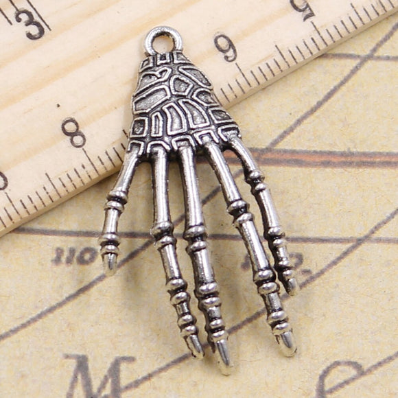 10pcs Charms skeleton skull claws 39x20mm Tibetan Silver Color Pendants Antique Jewelry Making DIY Handmade Craft