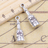 10pcs Charms wine bottle winebottle 27x8x8mm Tibetan Bronze Silver Color Pendants Antique Jewelry Making DIY Handmade Craft
