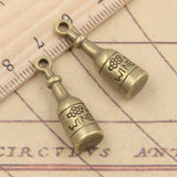10pcs Charms wine bottle winebottle 27x8x8mm Tibetan Bronze Silver Color Pendants Antique Jewelry Making DIY Handmade Craft