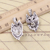 10pcs Charms wolf head 30x15mm Tibetan Bronze Silver Color Pendants Antique Jewelry Making DIY Handmade Craft