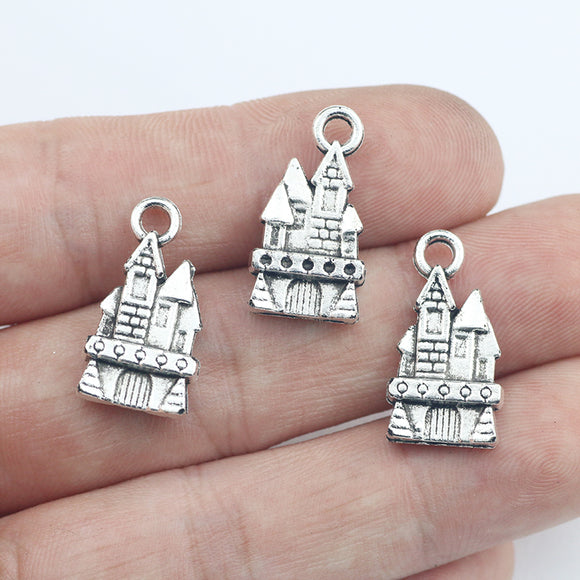 10pcs/lot 11*21mm Antique Silver Color Castle Charm For Making DIY Neckalce Bracelet Keychain Jewelry Finding h1255