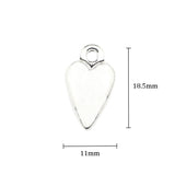 10pcs/lot 11*18.5mm 3D Heart Charm Antique Silver Color Smoth Love Heart Charms Pendant For DIY Neckalce Jewelry Making