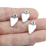 10pcs/lot 11*18.5mm 3D Heart Charm Antique Silver Color Smoth Love Heart Charms Pendant For DIY Neckalce Jewelry Making