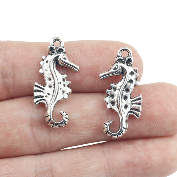 10pcs/lot 14*28mm Antique Silver Color Animal Hippocampus Charm Pendant For Jewelry DIY Making Finding Accessories
