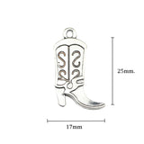 10pcs/lot 17*25mm DIY Boots Shoe Charm Antique Silver Color Charms Pendant  Fit For Keychain Jewelry Making