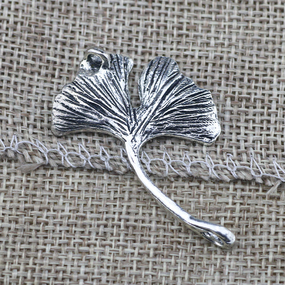 10pcs/lot 30* 41mm Ginkgo Leaves Charm Connectors Antique Silver Color Tree Leaf  Pendants  Jewelry  DIY Handmade Bracelets g1093