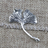 10pcs/lot 30* 41mm Ginkgo Leaves Charm Connectors Antique Silver Color Tree Leaf  Pendants  Jewelry  DIY Handmade Bracelets g1093