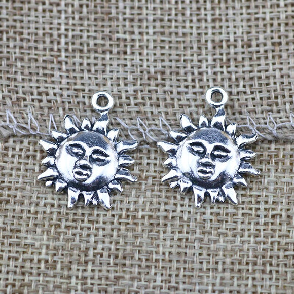 10pcs/lot Metal Alloy  Sun Small  Antique Silver Plated  DIY Hamdmade Jewelry Making Finding