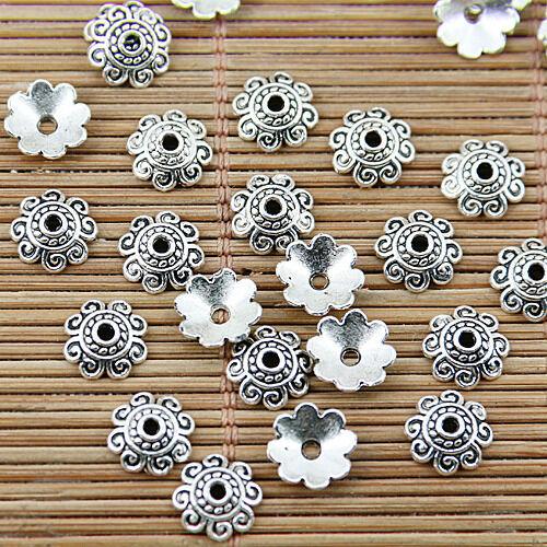 100pcs Tibetan silver beautiful flower bead caps EF1682