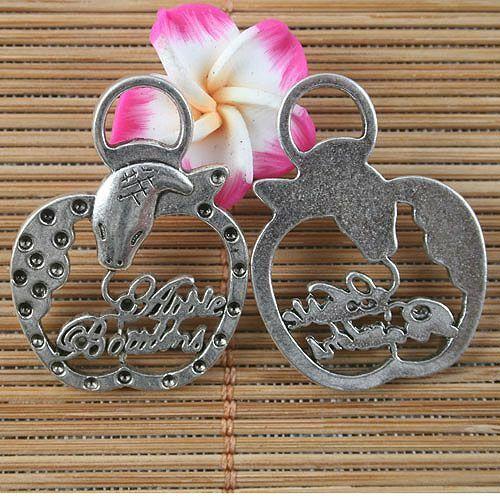5pcs antiqued silver snake apple shape pendant G1547