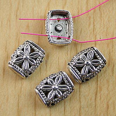 15pcs Tibetan silver 2 hole flower spacer beads h0470