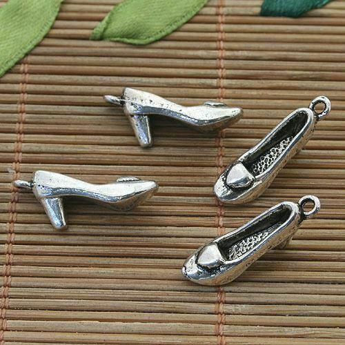 8pcs dark silver tone High Heels shoe pendant  h3808