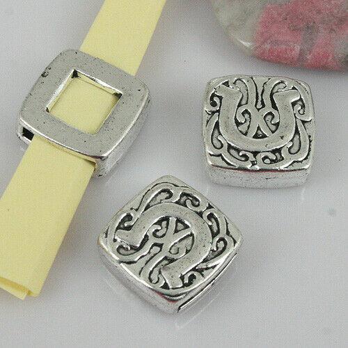 6Pcs tibetan silver square-shaped pattern connector findings EF0446
