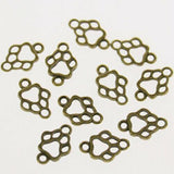 3- colors hollow oanimal footprint design connector  DIY jewerly making