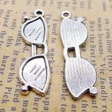 12 Pieces 10*33mm Antique Silver Color Sun Glasses Charms Pendant Accessory For DIY Jewelry Making