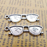 12 Pieces 10*33mm Antique Silver Color Sun Glasses Charms Pendant Accessory For DIY Jewelry Making