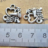 12 Pieces 17.7x15.6mm Antique Silver Color Cheer Charms Celebrate For DIY Jewelry Making