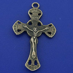 4pcs antiqued bronze tone cross charms crucifix pendants h3292