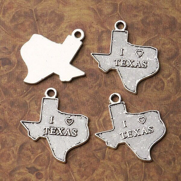 15pcs  Tibetan silver color I LOVE TEXAS design charms H0112