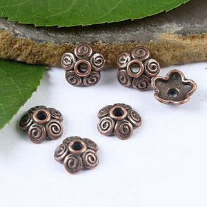 50pcs copper tone flower charms findings h1932