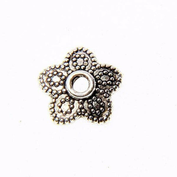 Tibetan silver plated flower crafted end bead caps  200pcs  EF3533