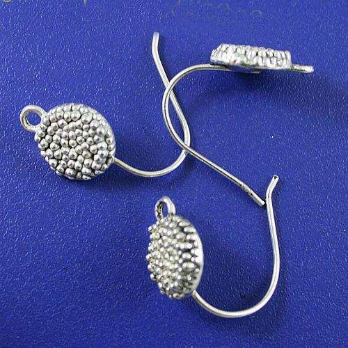 10pcs Tibetan silver round studded earring hook charms h0329