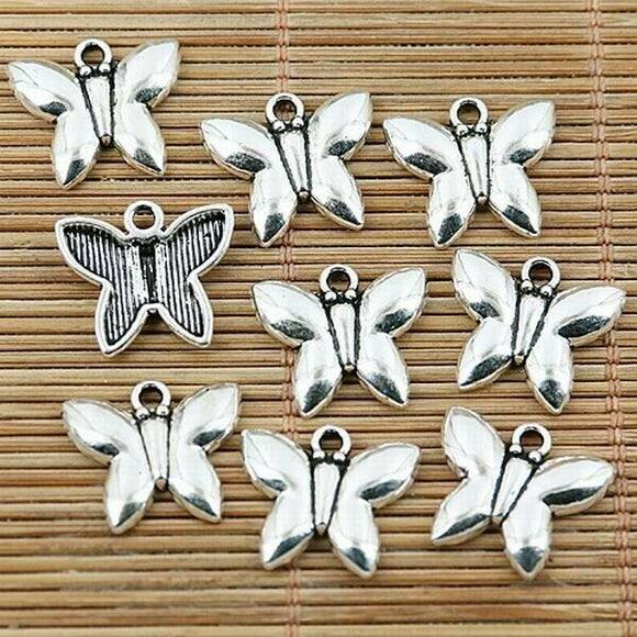 10pcs tibetan silver color simple design butterfly charms EF1500