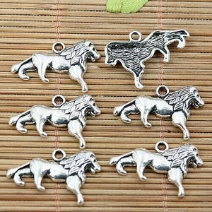 16pcs tibetan silver tone cartoon lion design charms EF1934