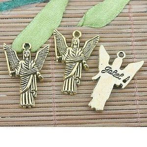 10pcs dark gold color archangel  design charms G2124