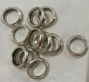 30pcs dark silver tone round FRAME RING spacer beads h0879