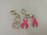 Pick Sliver Color Enamel Ribbons Dangles Awareness Hope design Charms Clasp