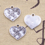 12pcs Charms Charms Puzzle 19x20mm Antique Silver Color Pendants DIY Crafts Making Findings Handmade Tibetan Jewelry