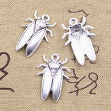 12pcs Charms Cicada Cockroach Roach 32x22mm Antique Silver Color Pendants DIY Crafts Making Findings Handmade Tibetan Jewelry