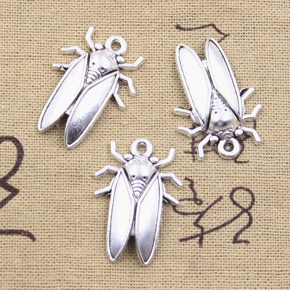 12pcs Charms Cicada Cockroach Roach 32x22mm Antique Silver Color Pendants DIY Crafts Making Findings Handmade Tibetan Jewelry