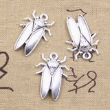 12pcs Charms Cicada Cockroach Roach 32x22mm Antique Silver Color Pendants DIY Crafts Making Findings Handmade Tibetan Jewelry